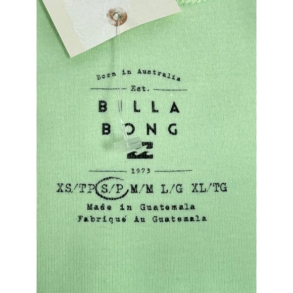 BILLABONG Hello Summer Crop Tank Top Sz S Mint Green Yellow Graphic 100% Cotton - Picture 6 of 12